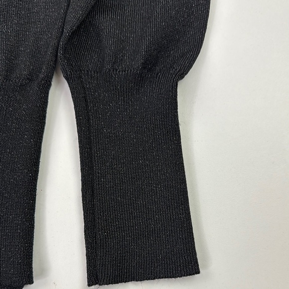 SPANNER Black V-Neck Metallic Sweater Lightweight Knit - Picture 10 of 11